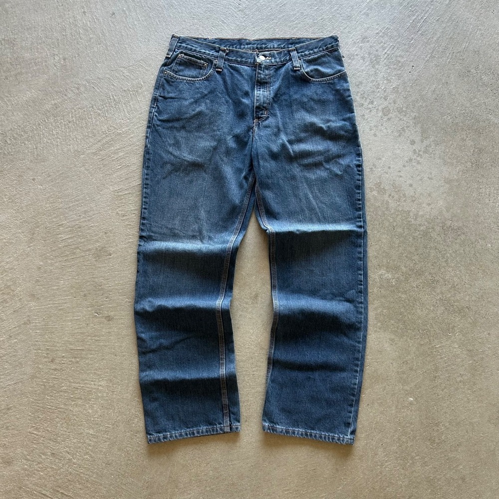 Vintage Carhartt Jeans Size 36x32 Blue Medium Wash Denim Relaxed Fit Straight